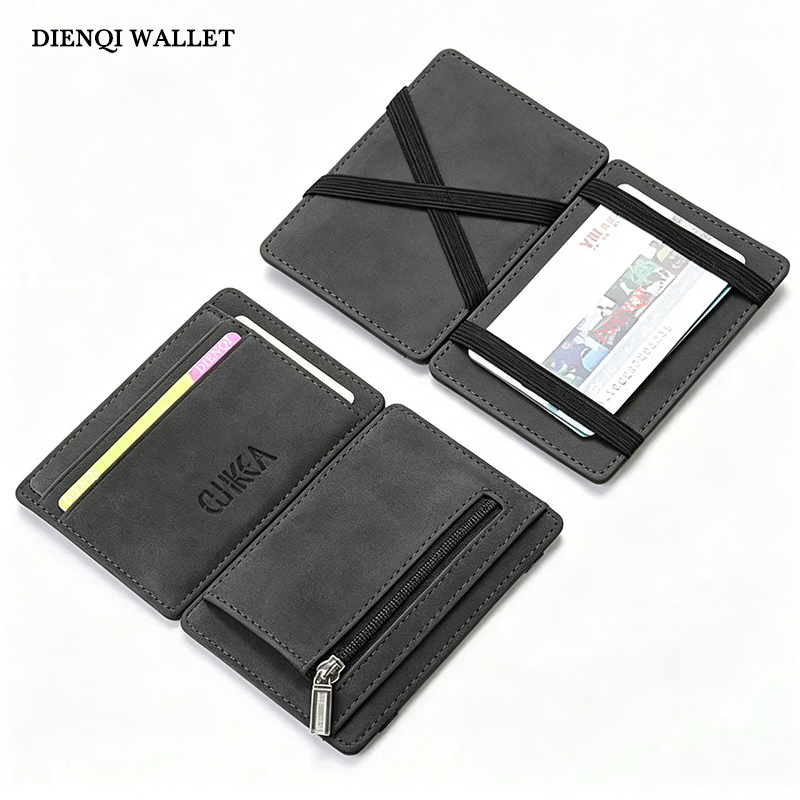 Bifold Leather Wallet - Dompet Ajaib Kulit PU Pria, Tempat