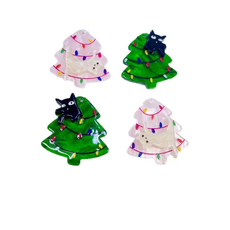 Men'S Accessories For Christmas - Manik-manik akrilik bentuk pohon Natal motif