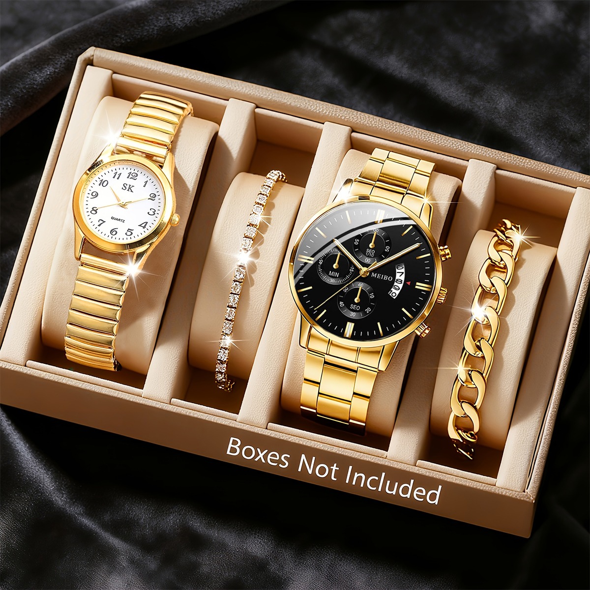 Men Accessories Elegant - 4 Buah Jam Tangan Pasangan Modis