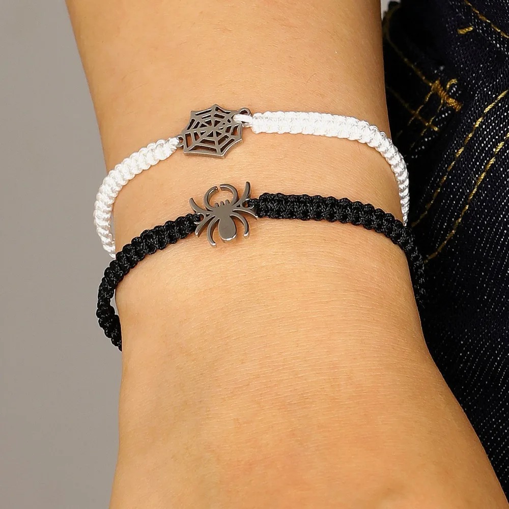 Men Accessories Aesthetic - 2 Buah Set Gelang Kepang Jaring