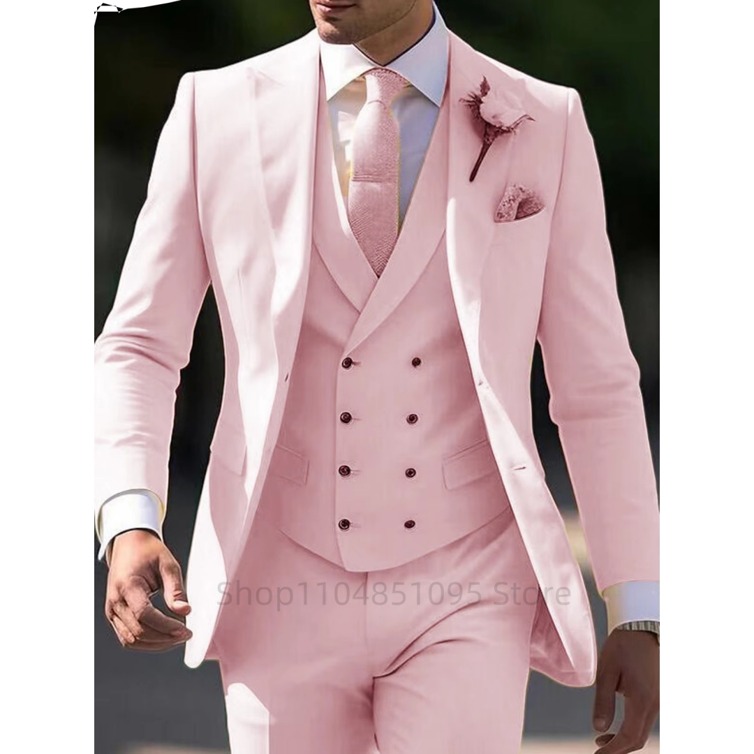Men Accessories Elegant - Setelan Jas Pria 3 Potong Warna
