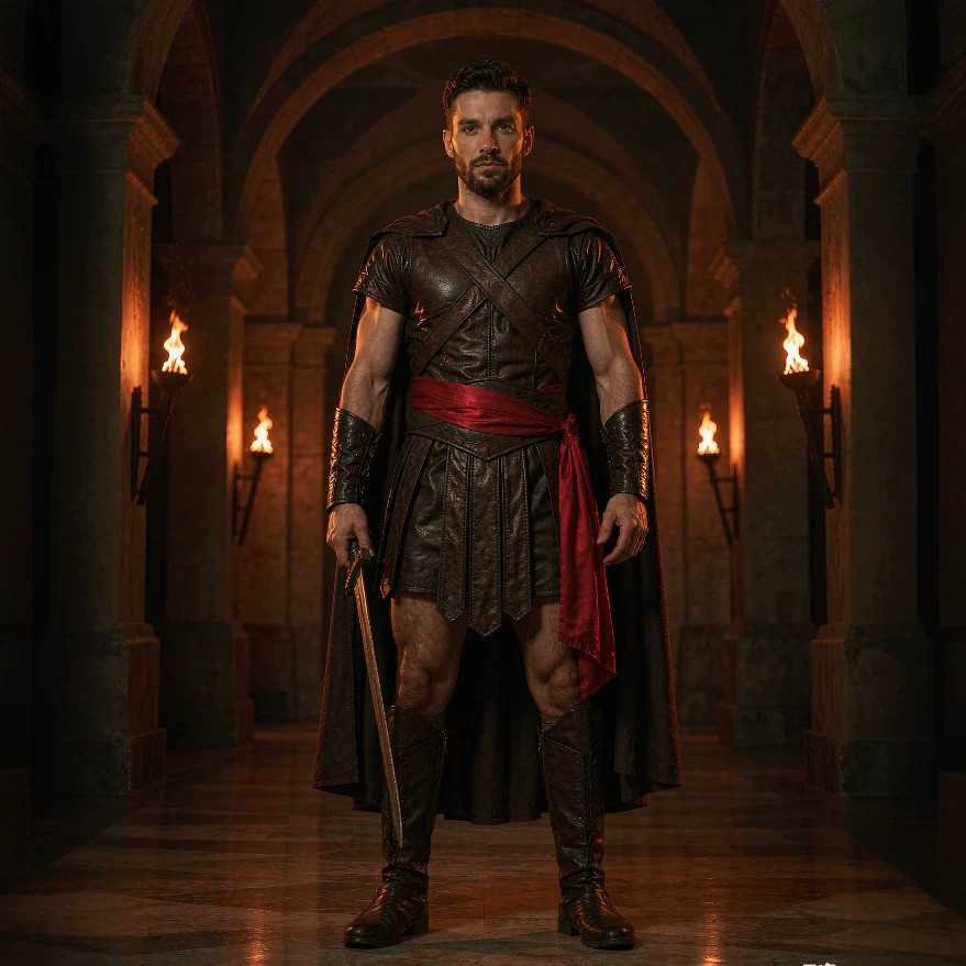 Medieval Men'S Accessories - Kostum Cosplay Odysseus Pria, Pakaian Ksatria