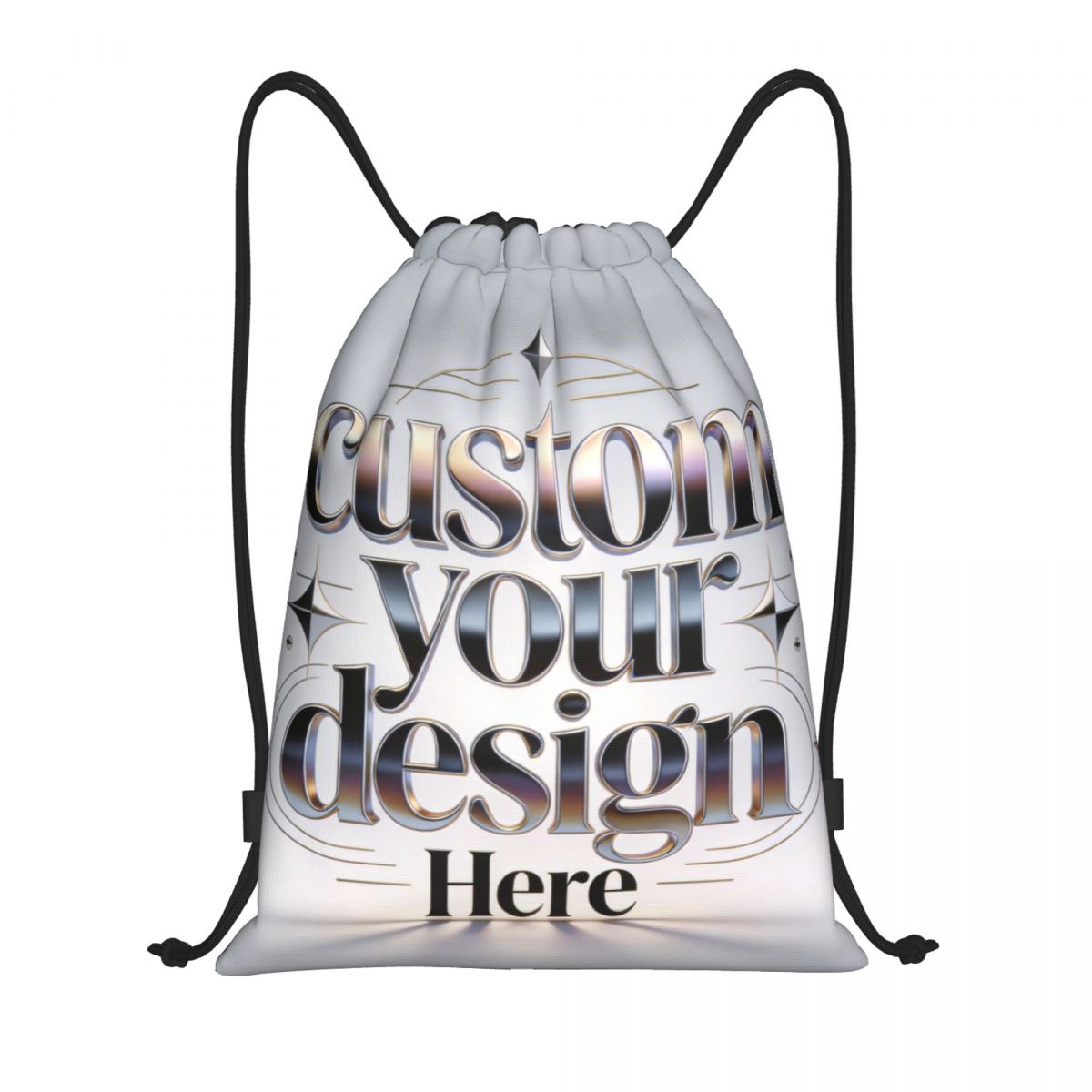 Men Accessories Shop - Tas Ransel Serut dengan Teks Logo