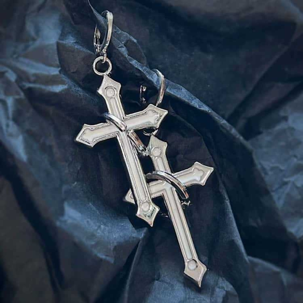 Anting Gantung Salib Lingkaran - Men Accessories Aesthetic ulasan dan harga