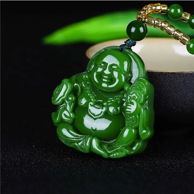 Cina Green Jade Maitreya Buddh - Men'S Vegan Accessories ulasan dan harga