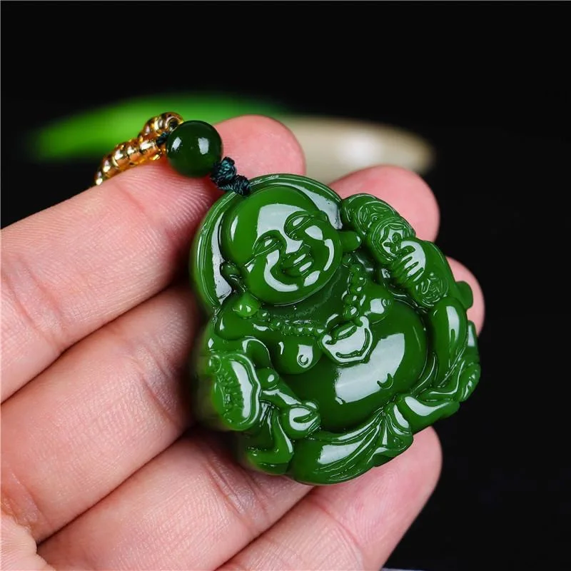 Cina Green Jade Maitreya Buddh - Men'S Vegan Accessories ulasan dan harga