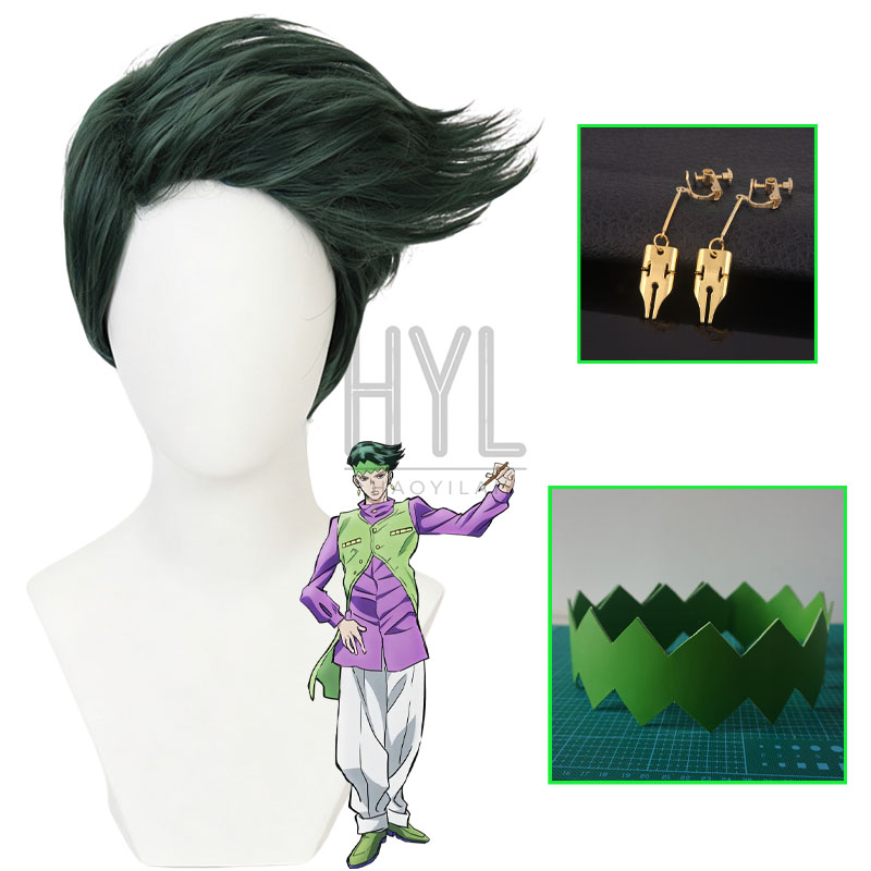Wig Cosplay Anime JOJO Rohan K - Men'S Vegan Accessories ulasan dan harga