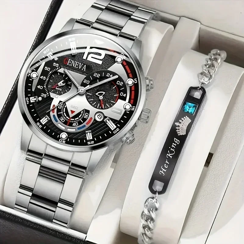 2 Buah Set Jam Tangan Kuarsa W - Men Accessories Elegant ulasan dan harga