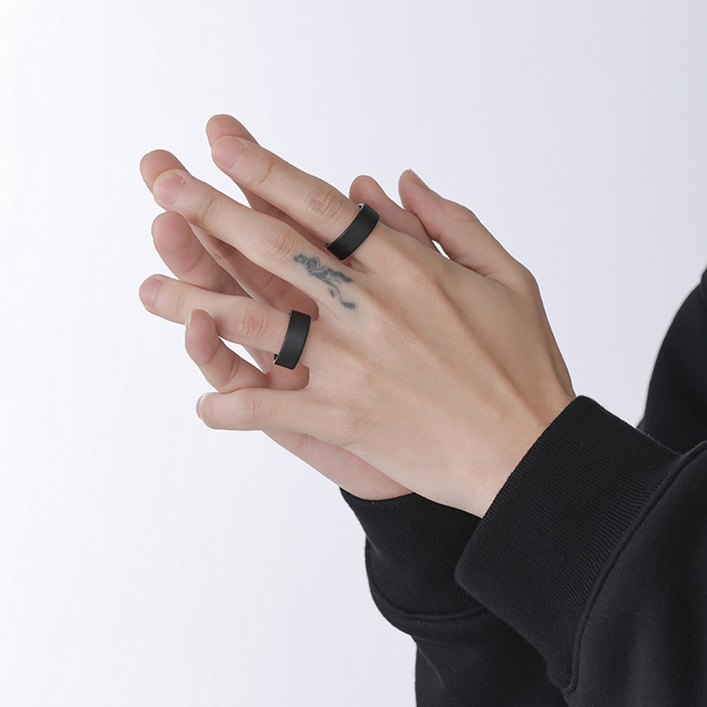 Cincin Keramik Hitam Matte 4Mm - Men Accessories Shop ulasan dan harga